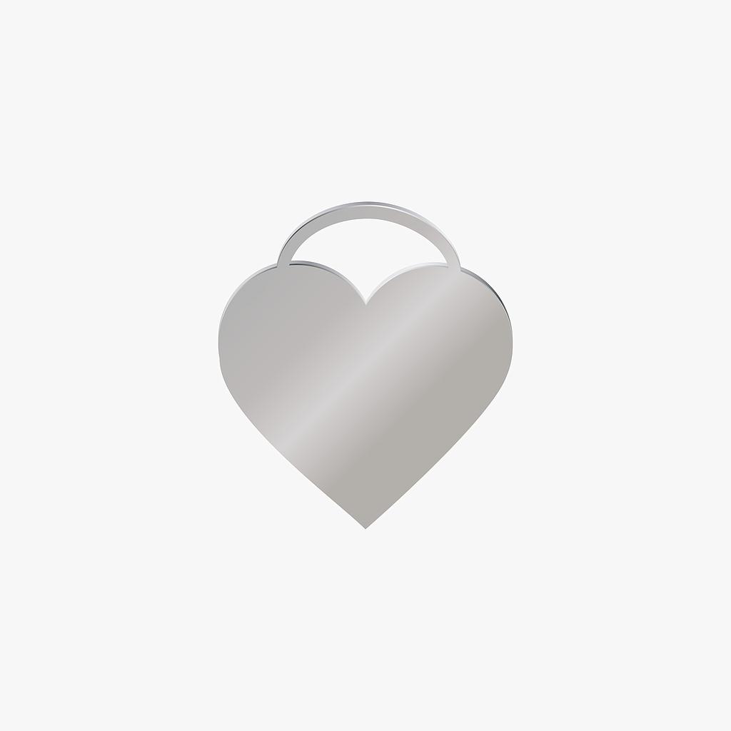 DIJE ACERO CORAZON PLATEADO 20*22MM ARGOLLA GRANDE