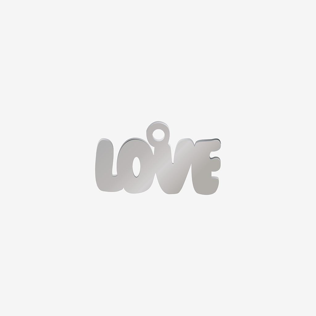 DIJE ACERO LOVE 1 ARGOLLA 12*21MM *1MM