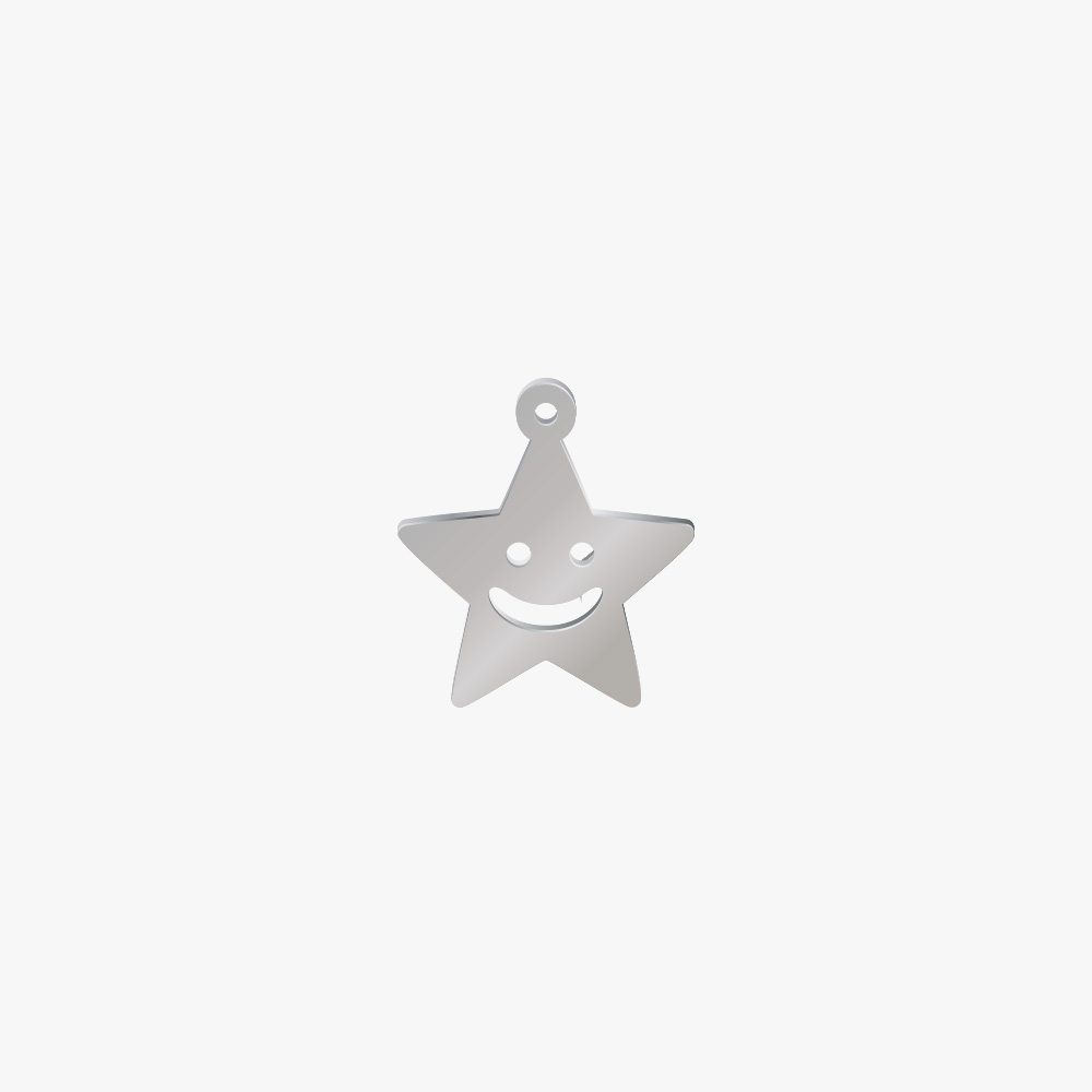 DIJE ACERO ESTRELLA FELIZ 14MM 1 ARGOLLA *1MM