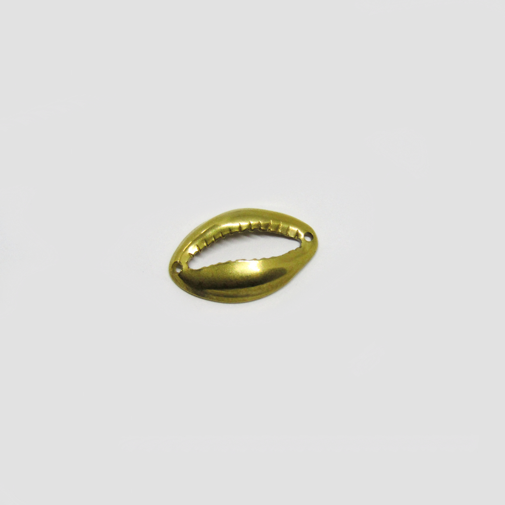 DIJE ACERO CONCHA DORADO 17*11MM 2 HUECOS
