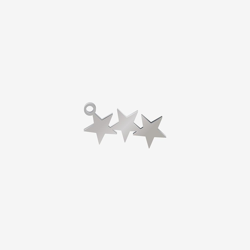 DIJE ACERO 3 ESTRELLAS 27*12MM *1MM