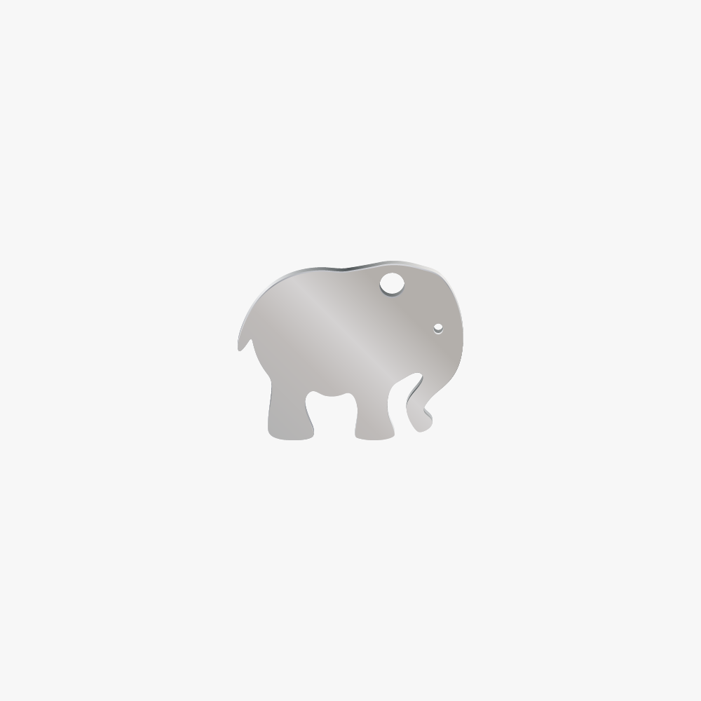 DIJE ACERO ELEFANTE PLATEADO 12*15*1.0MM