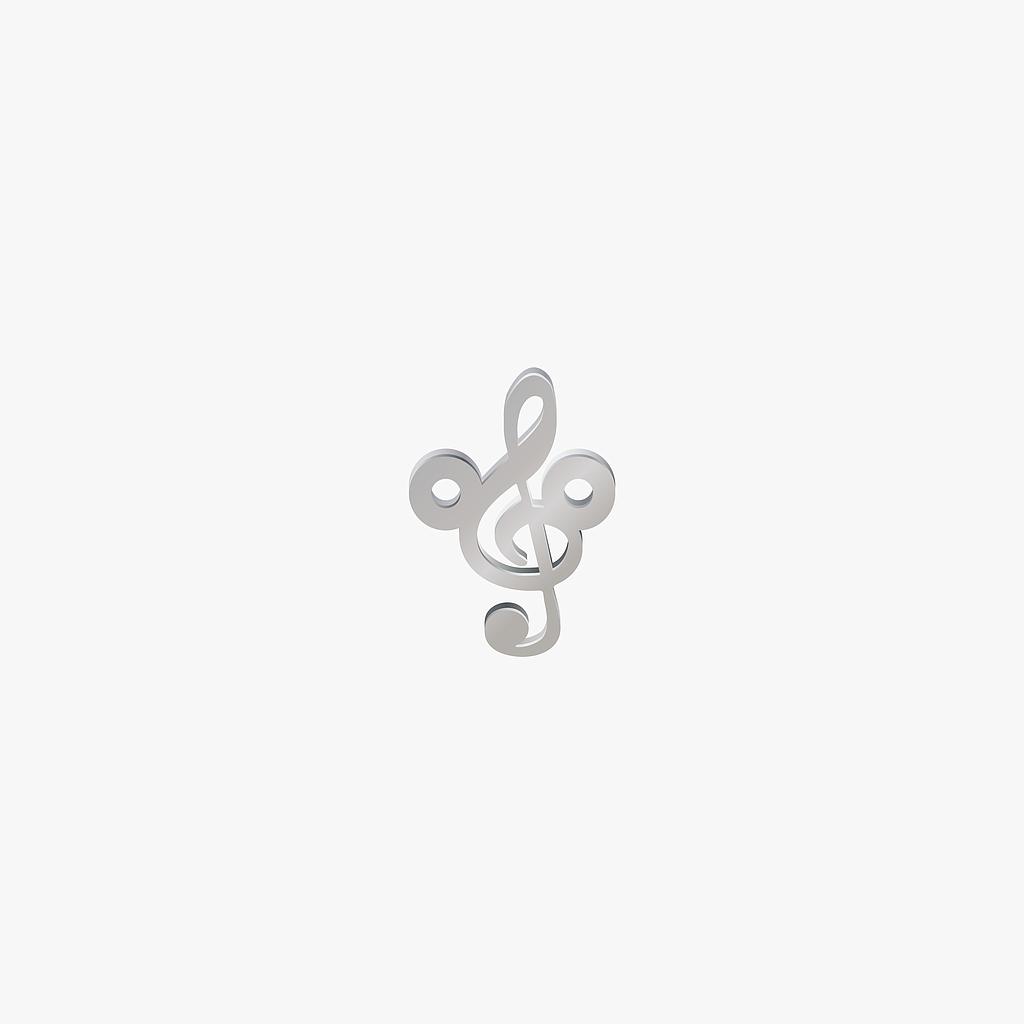 DIJE ACERO NOTA MUSICAL PLATEADO 12*8MM*1.0MM 2 ARGOLLAS