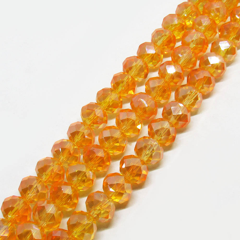 DONA CRISTAL NARANJA TRANSPARENTE TORNASOL 7*8MM
