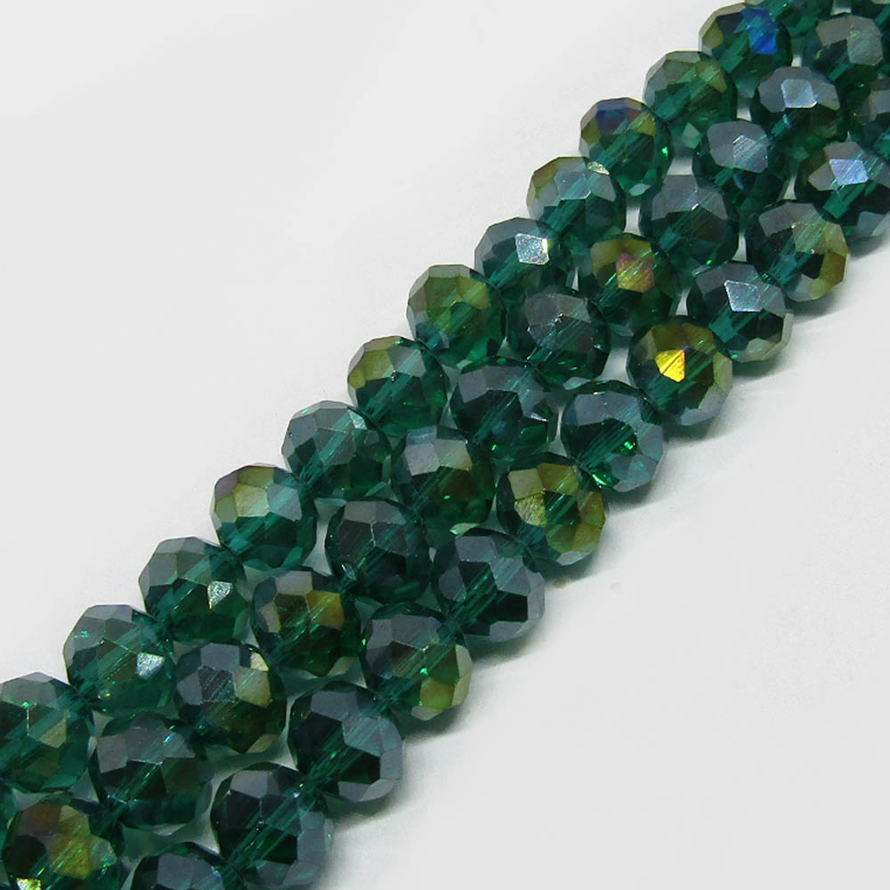 DONA CRISTAL VERDE ESMERALDA TRANSPARENTE TORNASOL 7*8MM