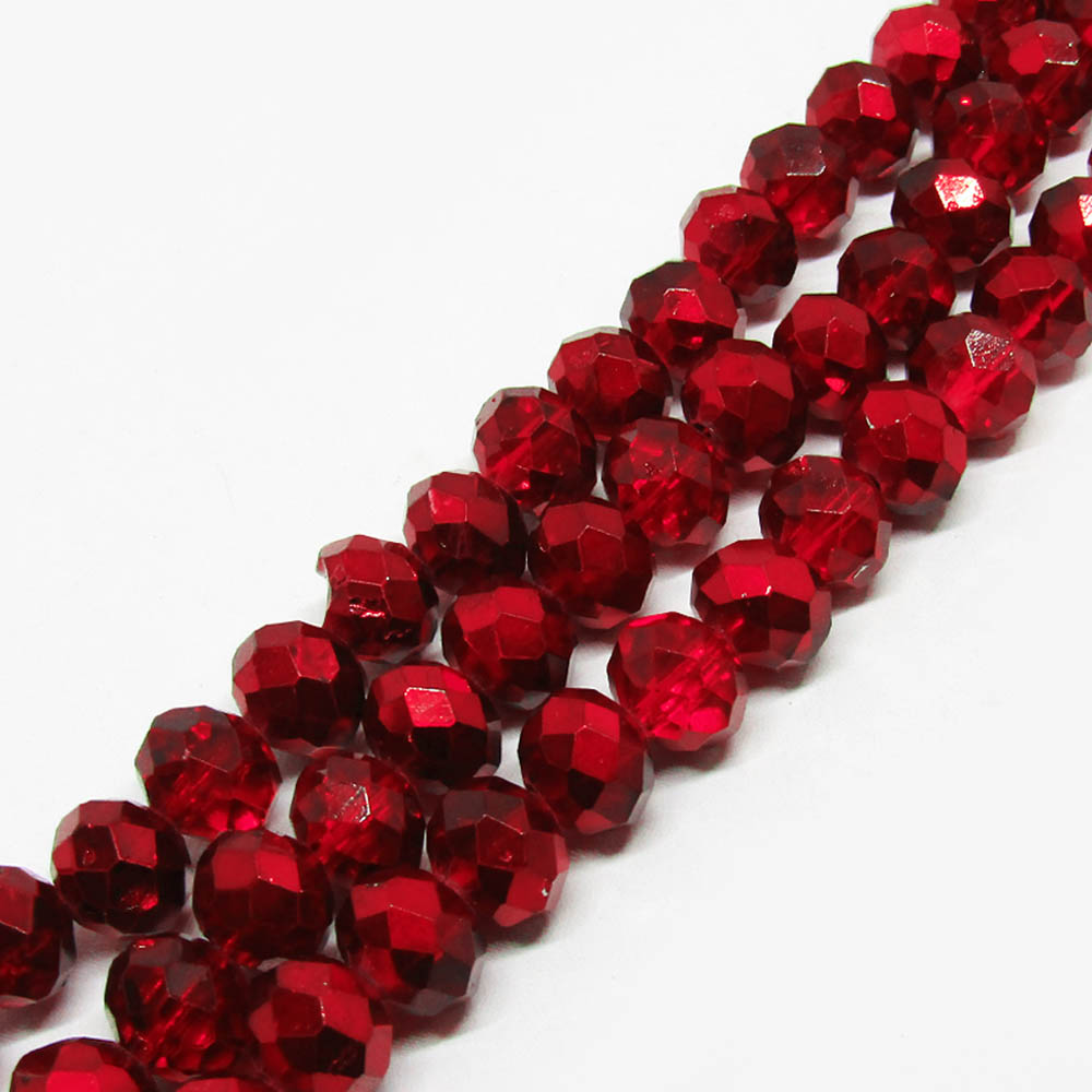 DONA CRISTAL ROJO METALICO-TRANSPARENTE OSCURO TORNASOL 7*8MM