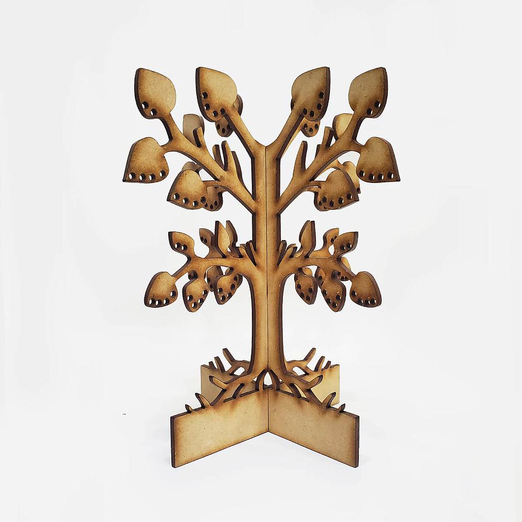 EXHIBIDOR ARETE MADERA 3MM ARBOL 30CM 2 PCS