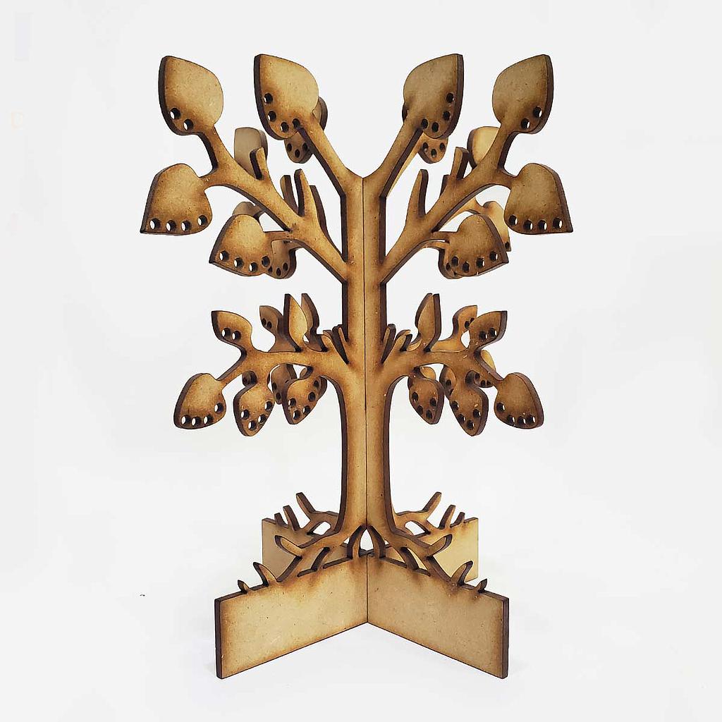 EXHIBIDOR ARETE MADERA 3MM ARBOL 35CM 2 PCS