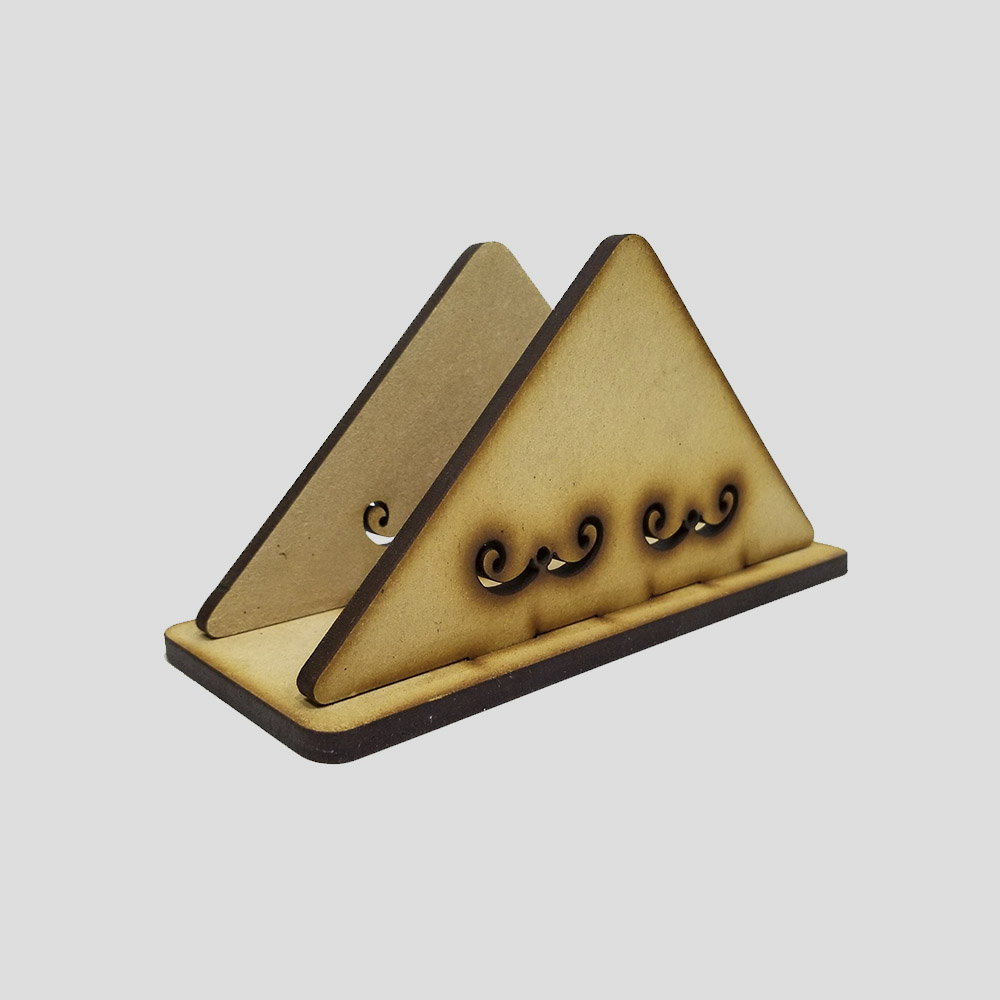 SERVILLETERO MADERA 6MM TRIANGULO 8.7*17*7CM AHUMADO NATURAL