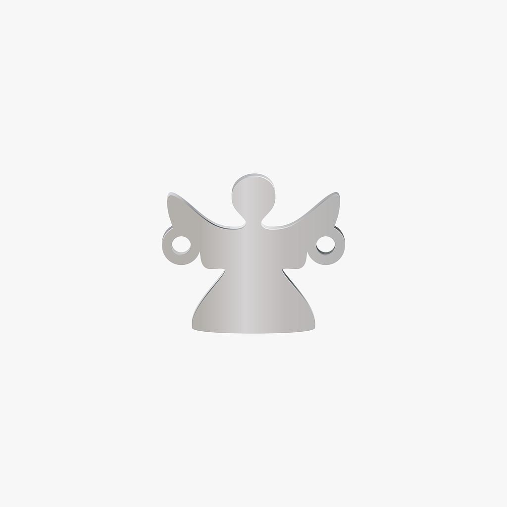 DIJE ACERO ANGEL PLATEADO 12*14MM *1MM 2 ARGOLLA