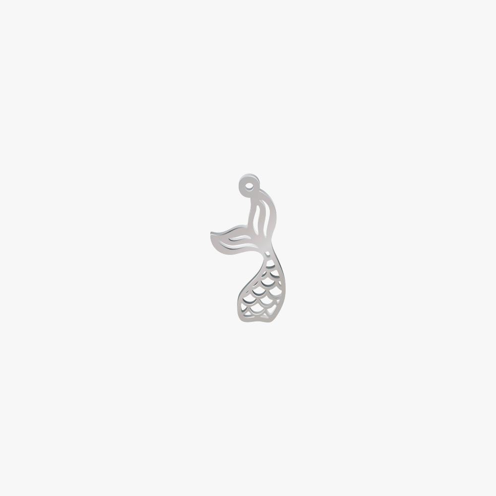 DIJE ACERO COLA SIRENA PLATEADO 20*9 *1MM 1 AGUJERO