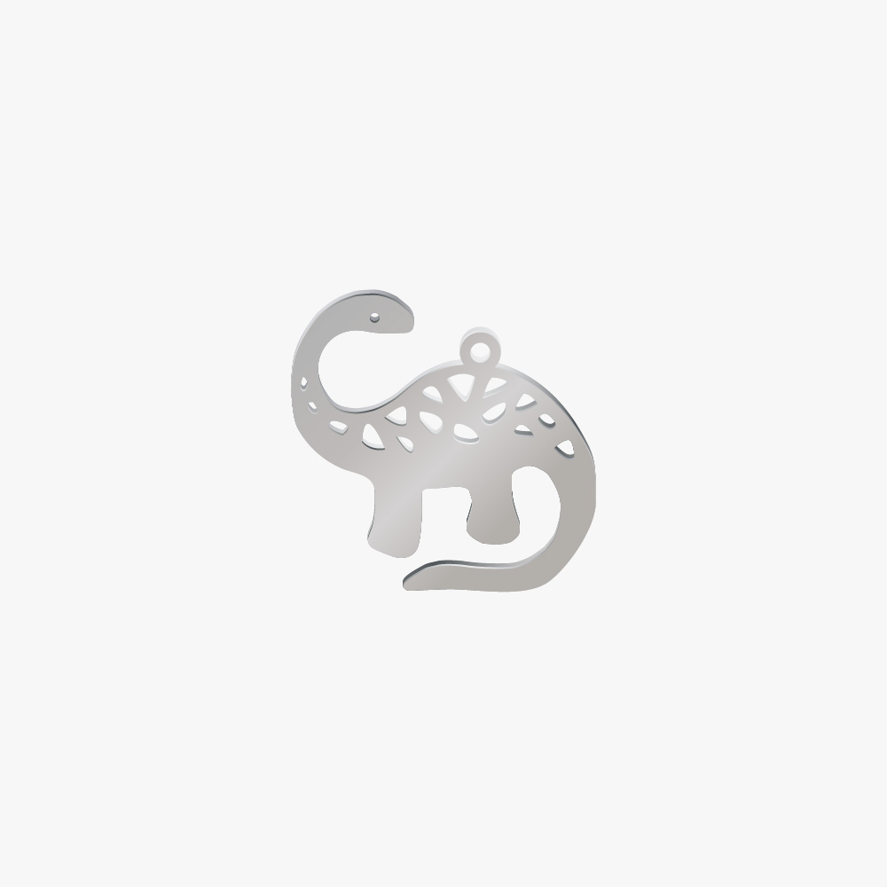 DIJE ACERO DINOSAURIO 15*12MM *1MM 1 ARGOLLA