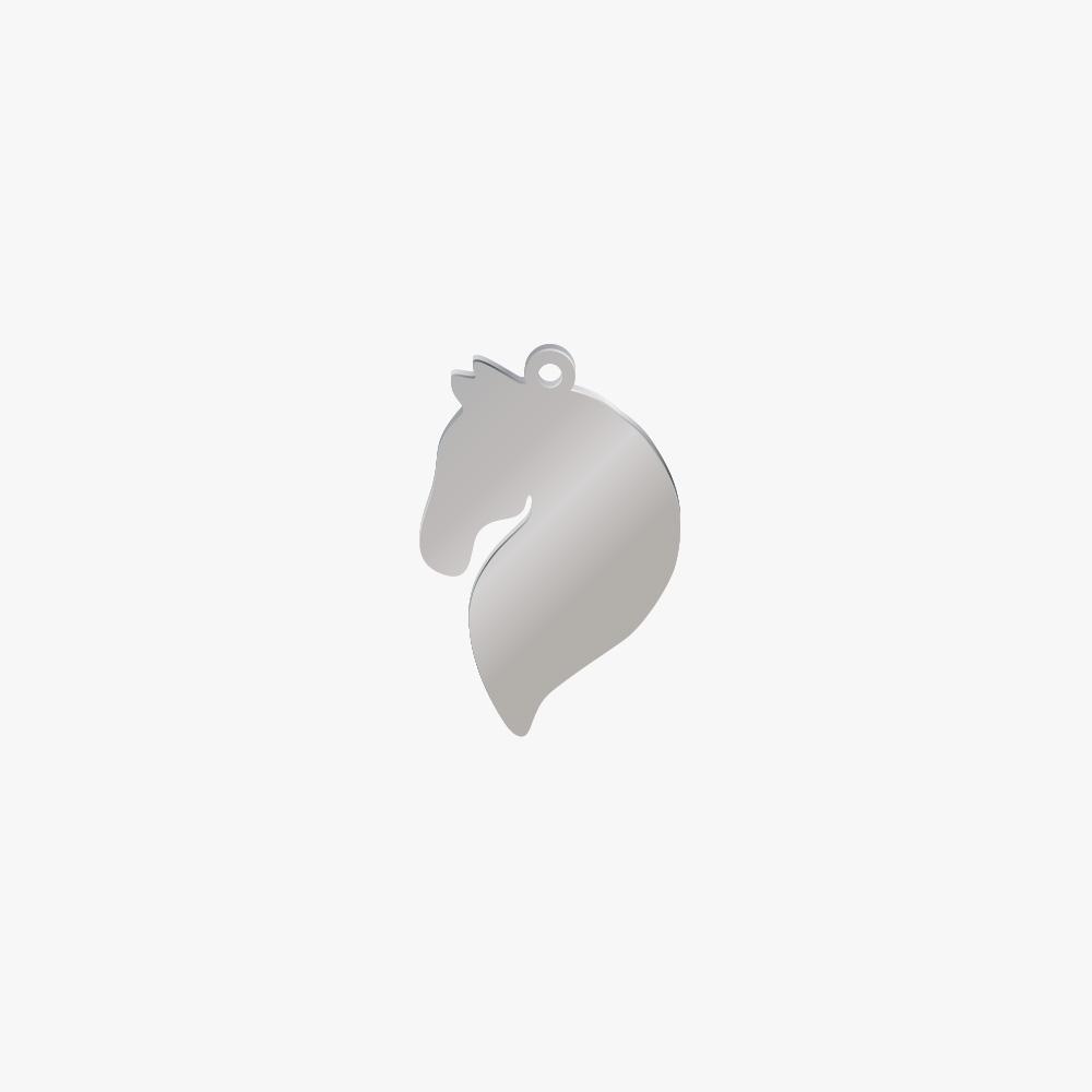 DIJE ACERO CABALLO 15*10MM *1MM 1 ARGOLLA