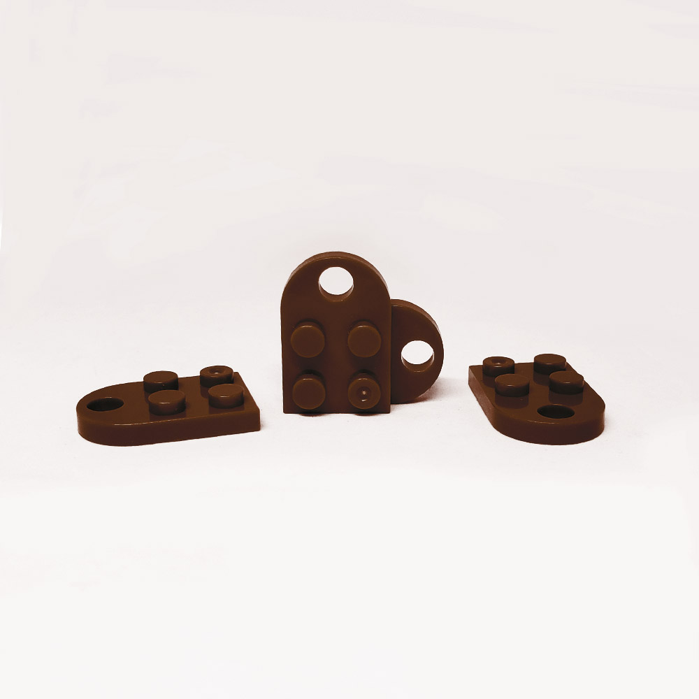 PAR DIJE LEGO PLASTICO CAFE 24*16MM
