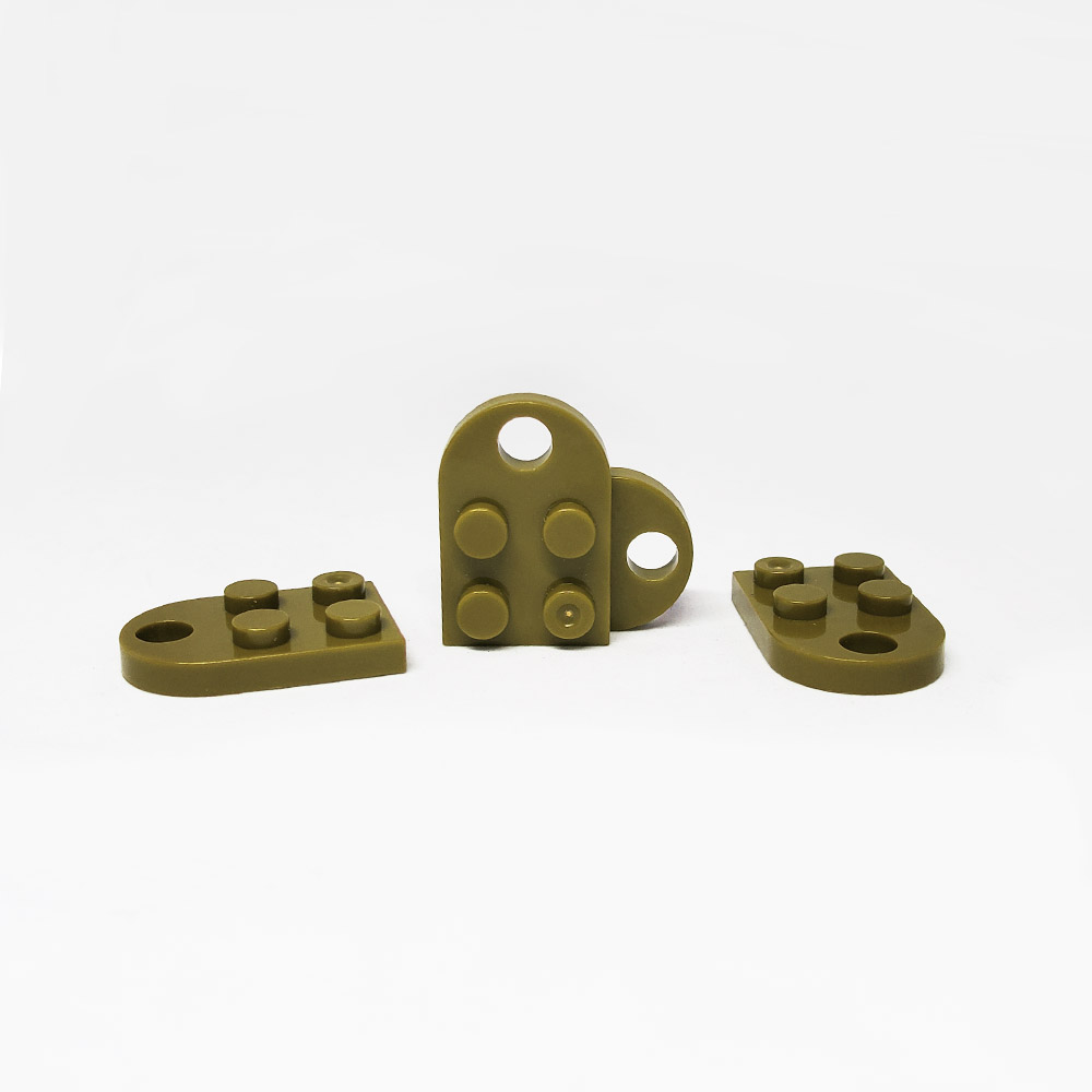 PAR DIJE LEGO PLASTICO CAFE CLARO 24*16MM