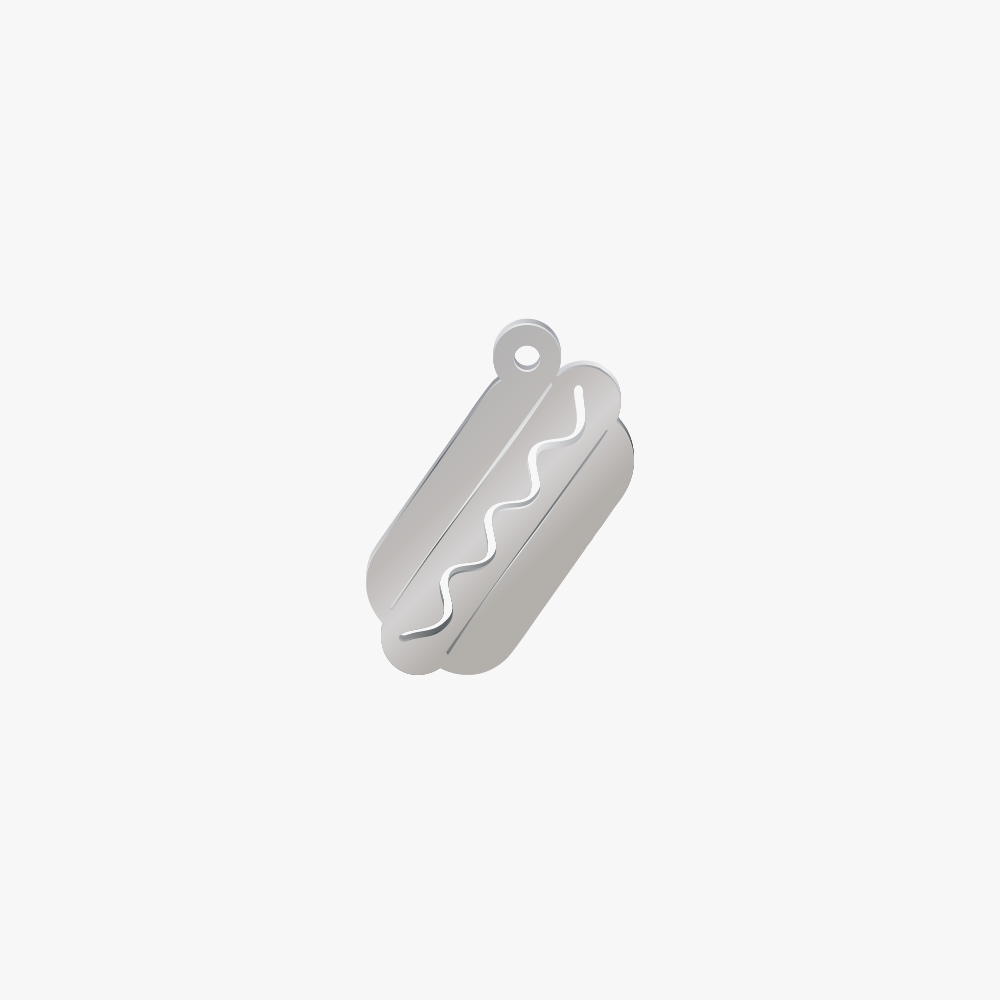 DIJE ACERO HOT DOG 16*8MM *1MM 1 ARGOLLA