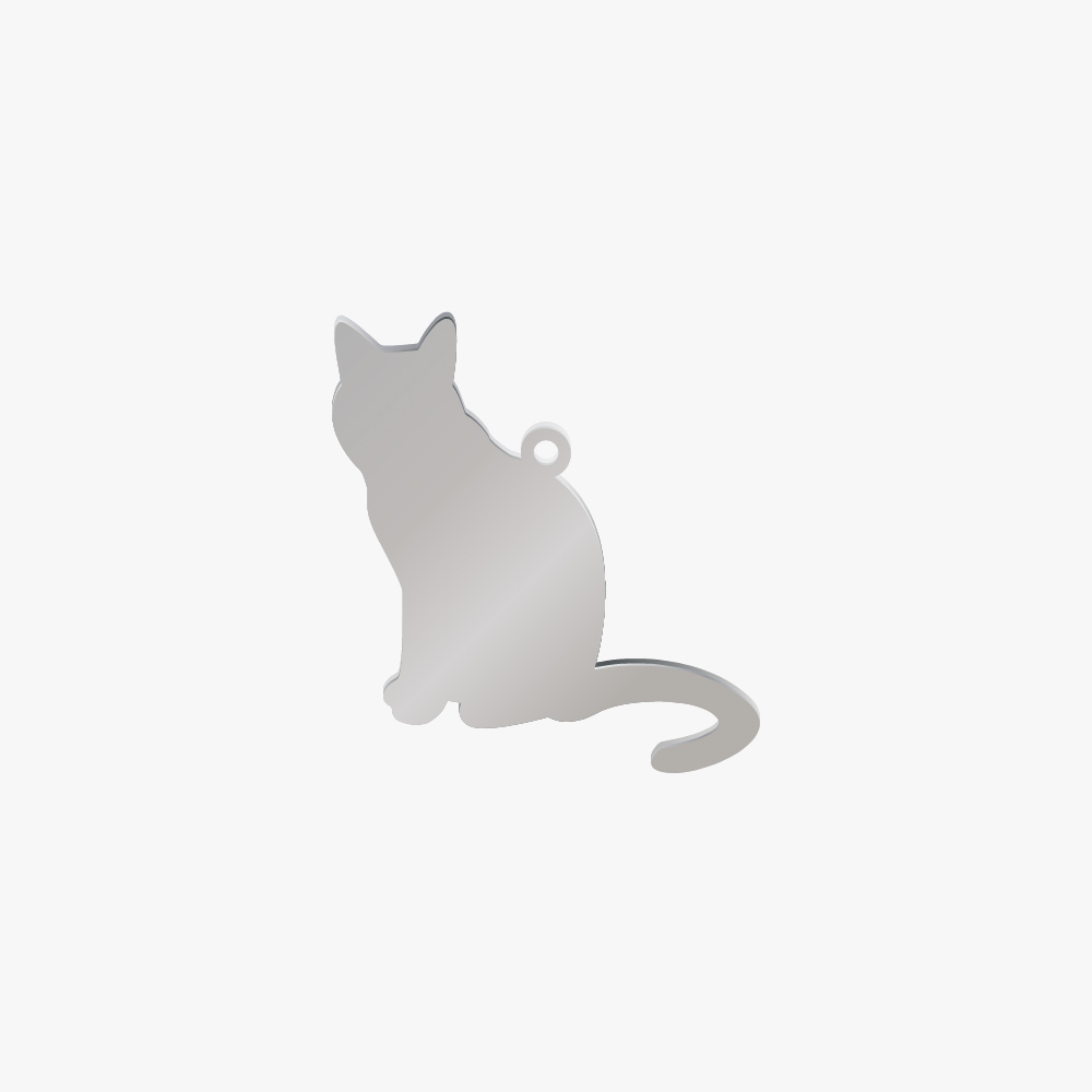 DIJE ACERO GATO 16*12MM *1MM 1 ARGOLLA