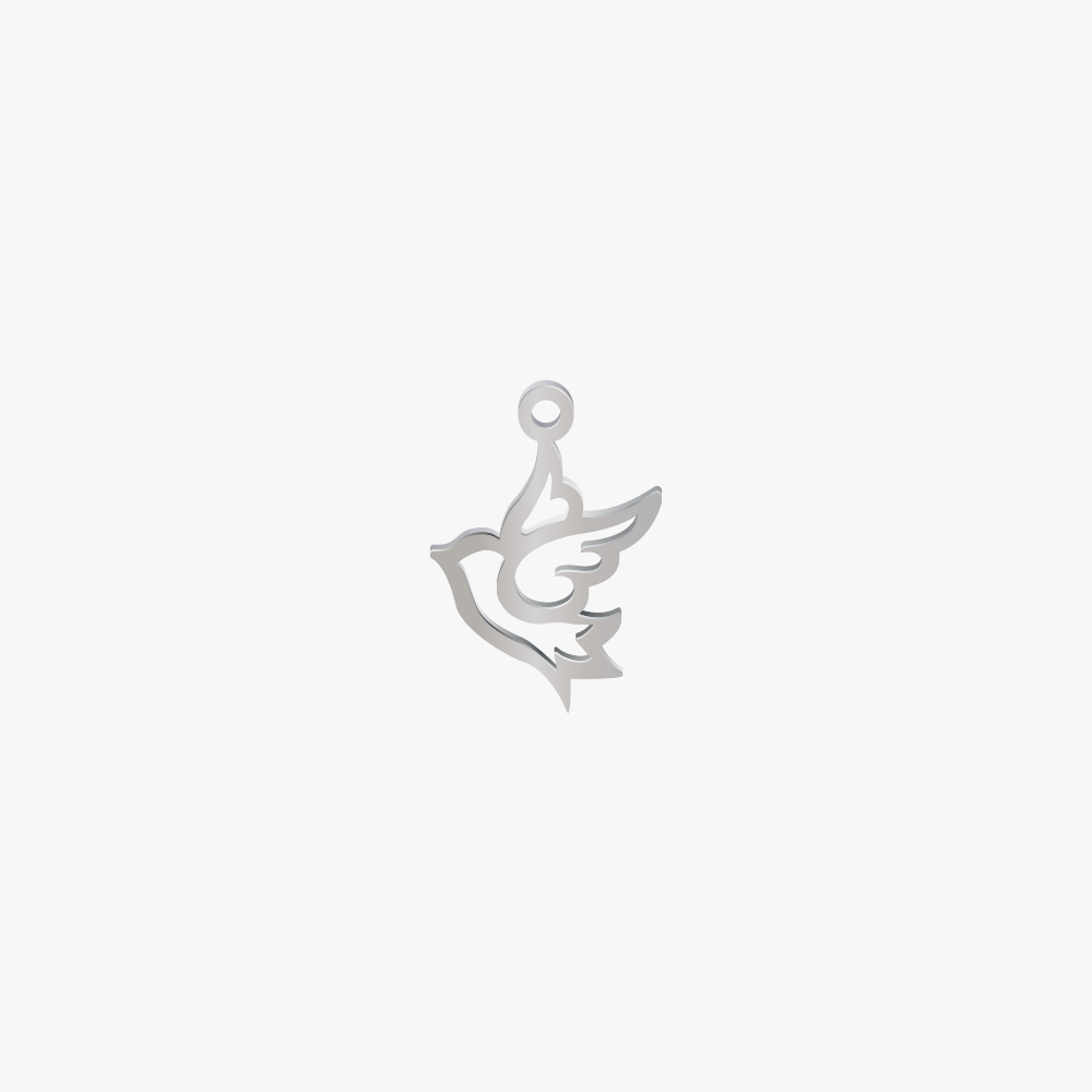 DIJE ACERO PAJARO 17*13MM *1MM 1 ARGOLLA