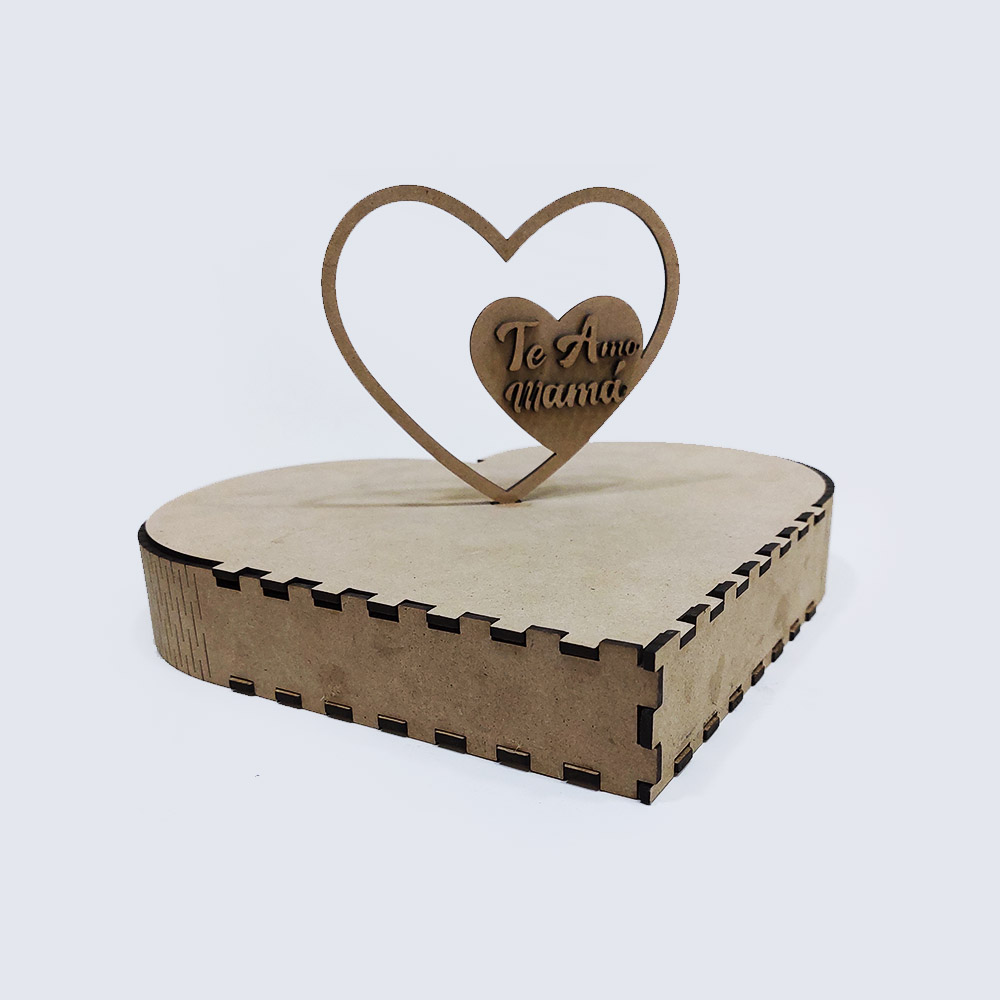 CAJA MDF CORAZON MAMA 24.5*23.7*3.7CM *3MM