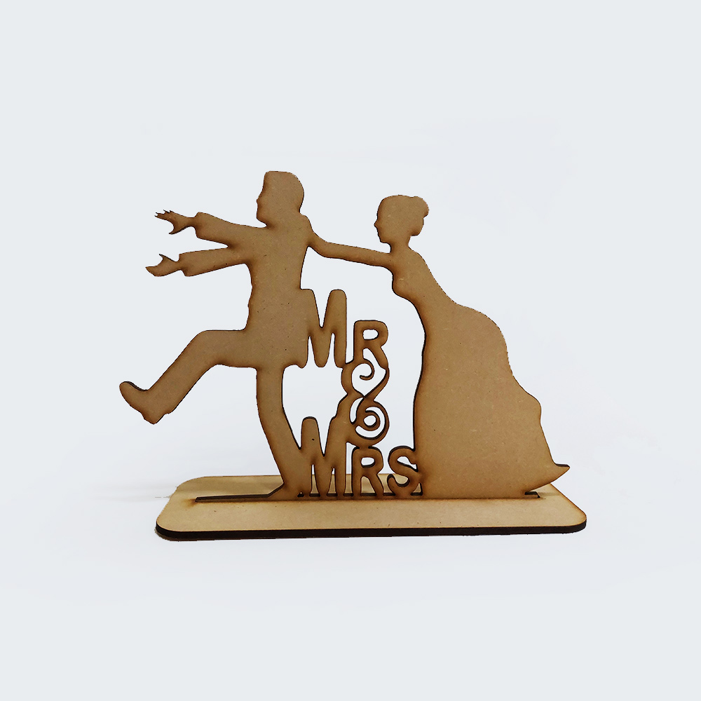 DECORACION BODA NOVIOS MR-MRS MDF 15*20.4CM *3MM