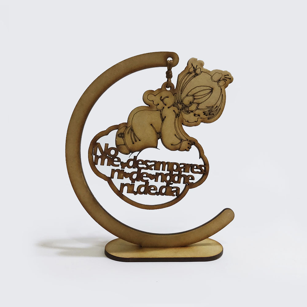 ANGEL DE LA GUARDA NINA MDF 15*13CM CON BASE *3MM