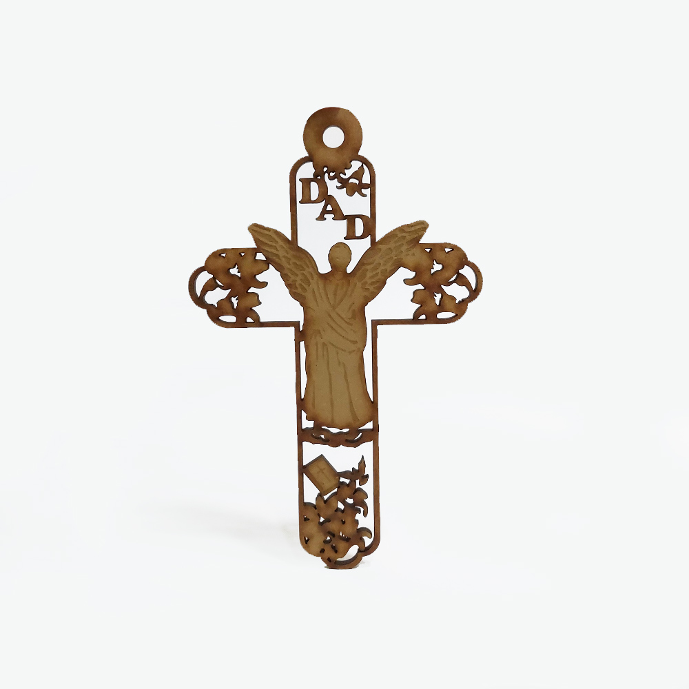 CRUZ ANGEL DAD MDF 16*10CM *3MM 1 ARGOLLA