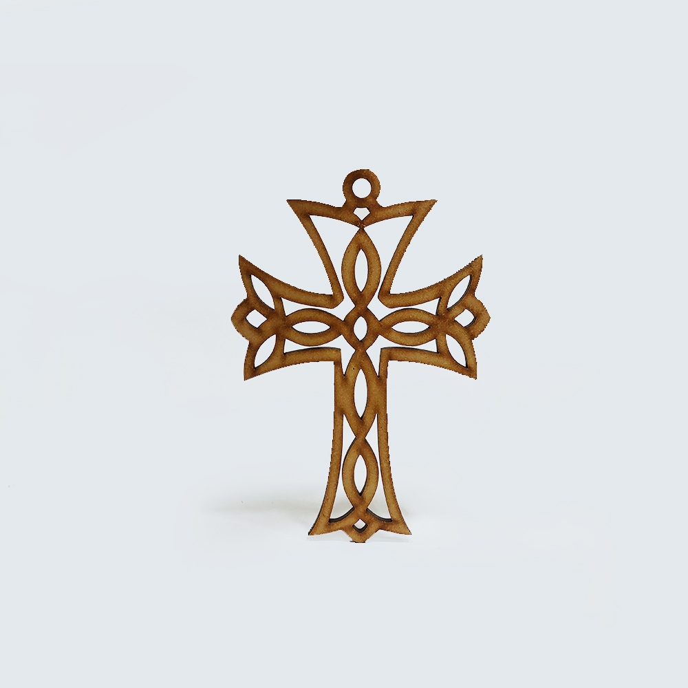CRUZ FLORDELISADA MDF 15.8*10.5CM *3MM 1 ARGOLLA