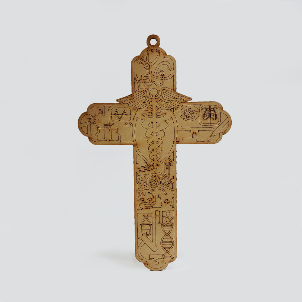 CRUZ MEDICINA MDF 25*16CM *3MM 1 ARGOLLA