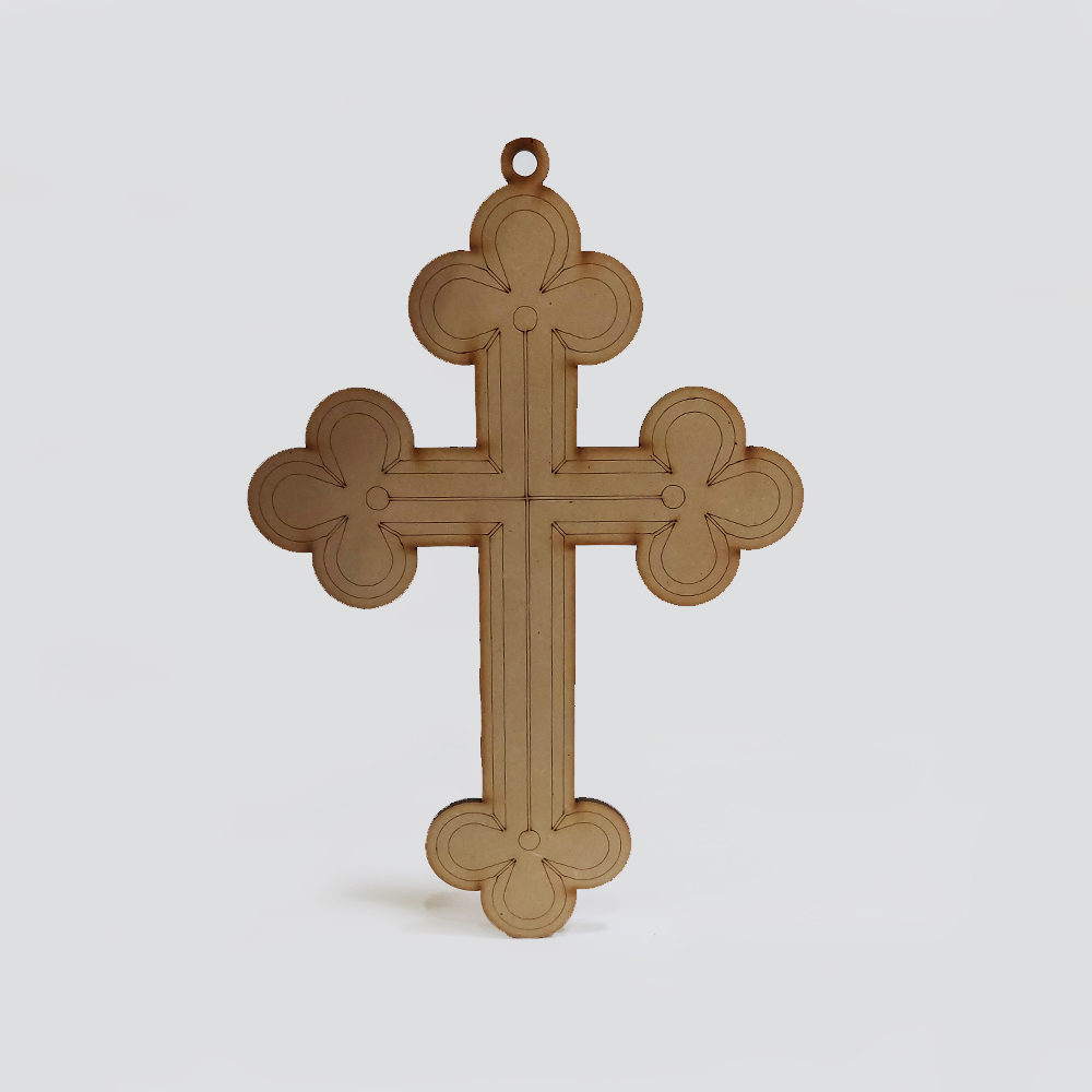 CRUZ PUNTAS REDONDAS MDF 25*16.7CM *3MM 1 ARGOLLA