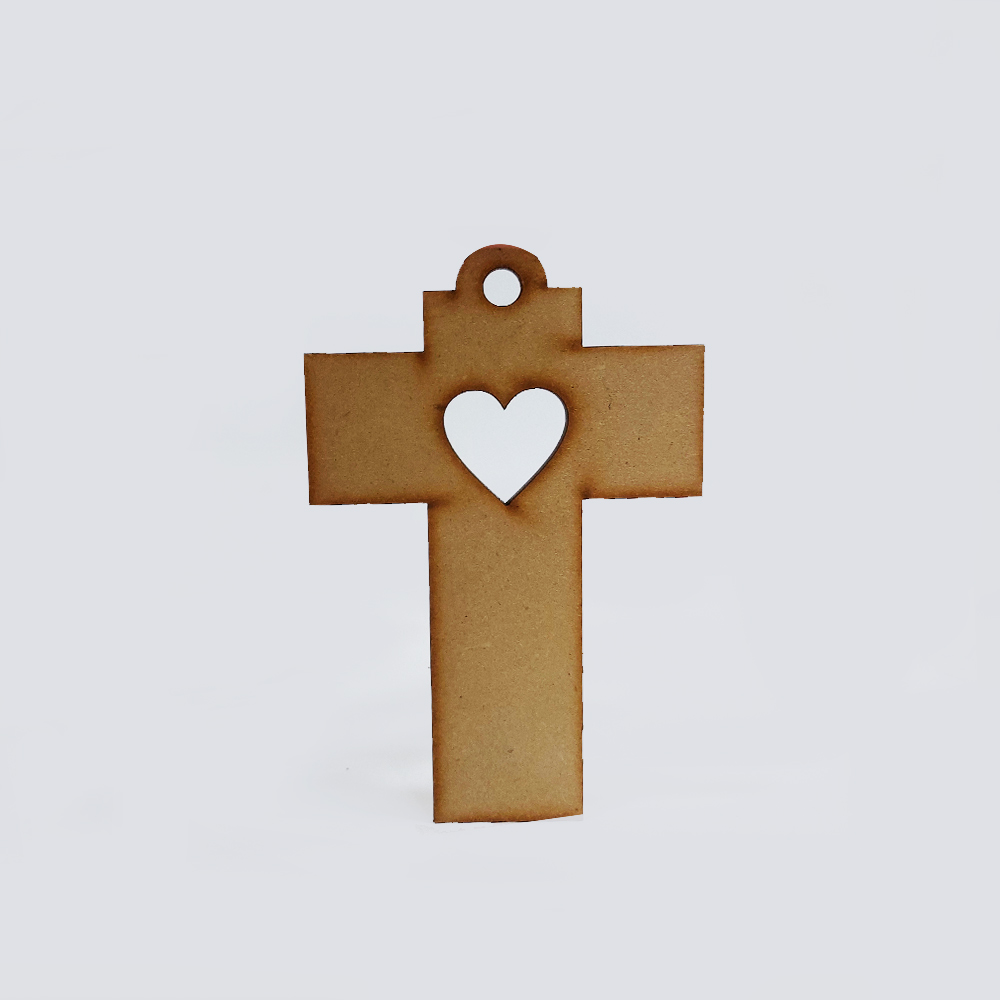 CRUZ SILUETA CORAZON 11.8*7.8CM *3MM 1 ARGOLLA