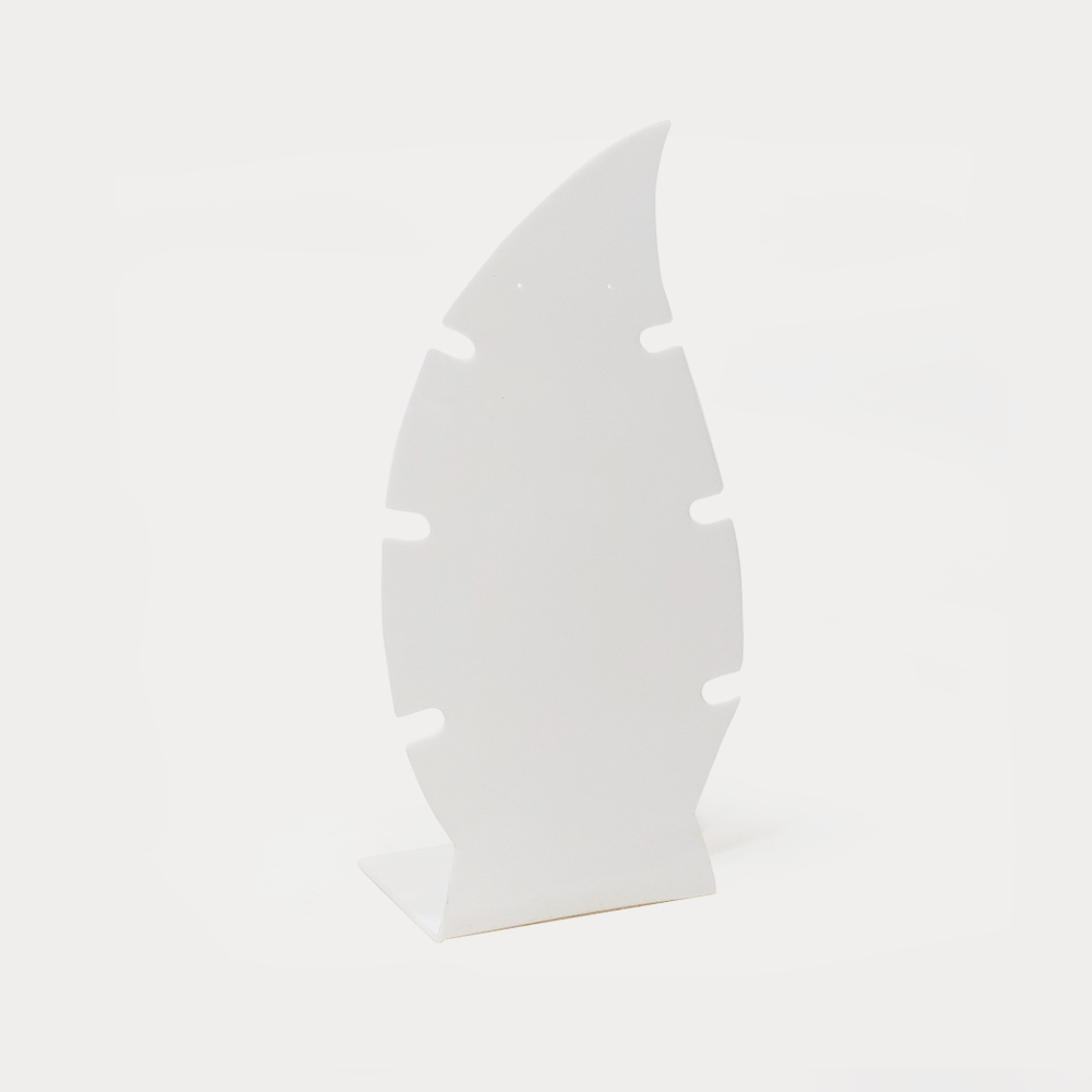 EXHIBIDOR EN FORMA DE LLAMA ACRILICO 25.5*12CM *3MM (BASE 6CM)