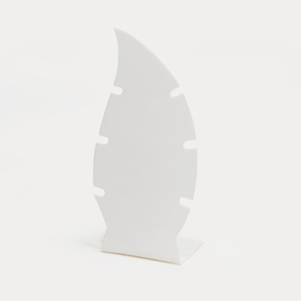 EXHIBIDOR EN FORMA DE LLAMA ACRILICO 30*16CM *3MM (BASE 8CM)