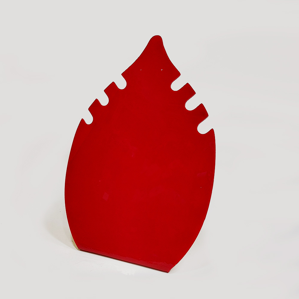 EXHIBIDOR EN FORMA DE HOJA ACRILICO 30*21CM *3MM (BASE 8CM)