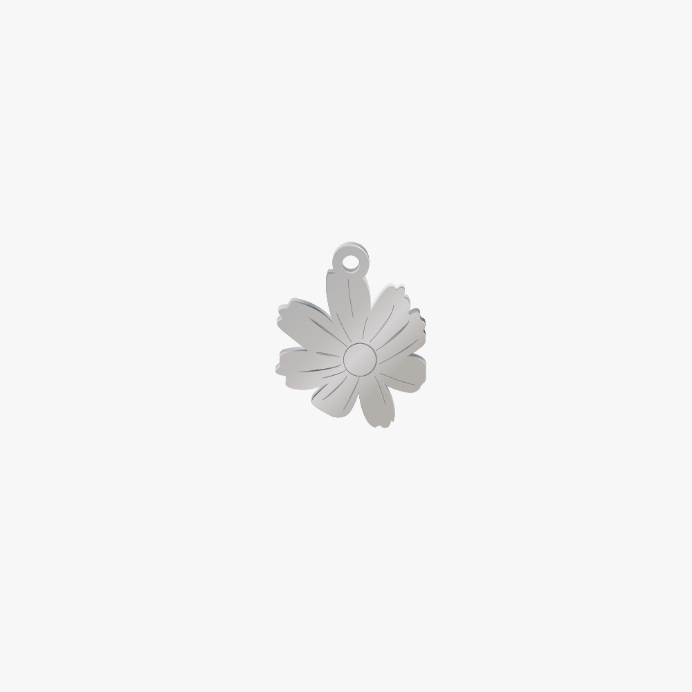 DIJE ACERO FLOR 15*13MM *1MM 1 ARGOLLA