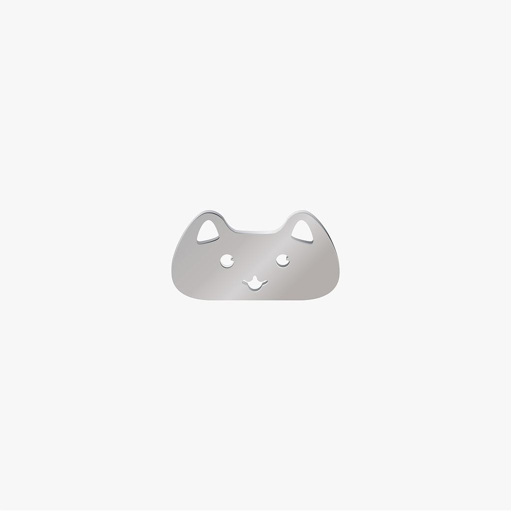 DIJE ACERO CABEZA GATO NARIZ GRANDE 27*14MM *2MM