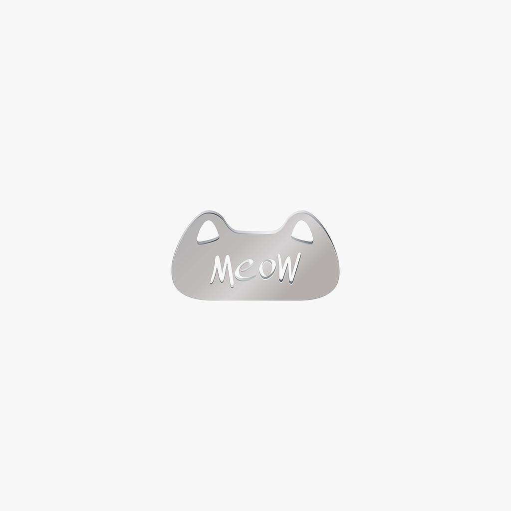 DIJE ACERO CABEZA GATO MEOW 27*14MM *2MM