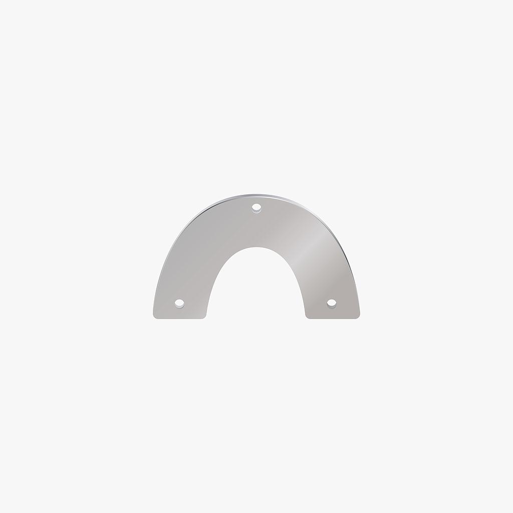 DIJE ACERO ARCO 3 AGUJEROS PLATEADO 25*42MM *1MM 1 ARGOLLA