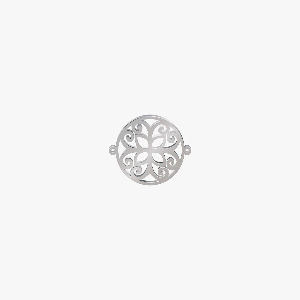 DIJE ACERO CIRCULO MARIPOSA PLATEADO 25*30MM *1MM 2 ARGOLLA