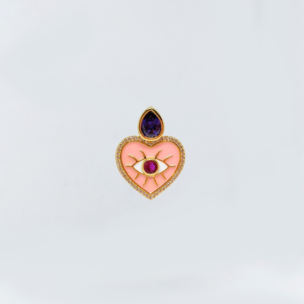 DIJE DORADO CORAZON CON CIRCONITA 27*21MM