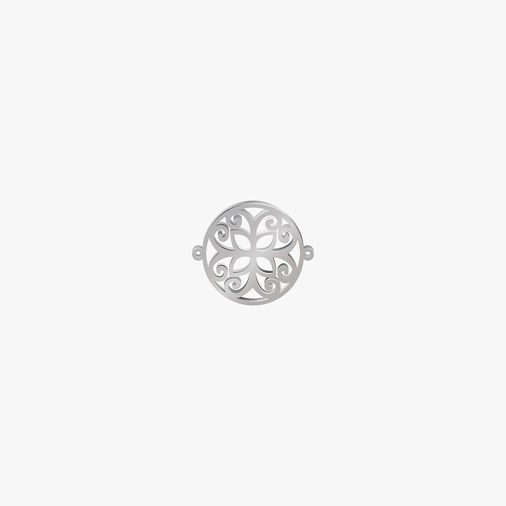 DIJE ACERO CIRCULO MARIPOSA PLATEADO 21*25MM *1MM 2 ARGOLLAS