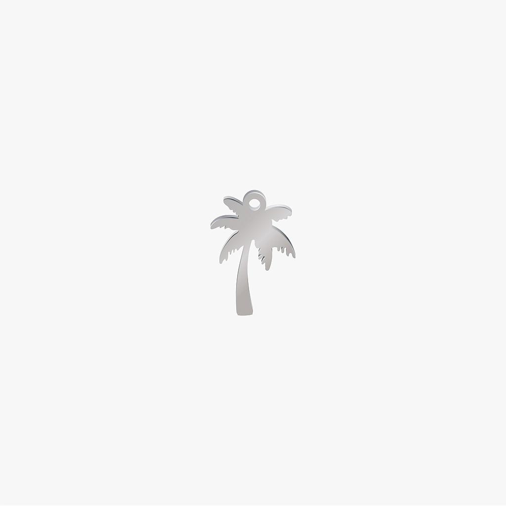 DIJE ACERO PALMERA PLATEADO 20*15MM *1MM 1 ARGOLLA