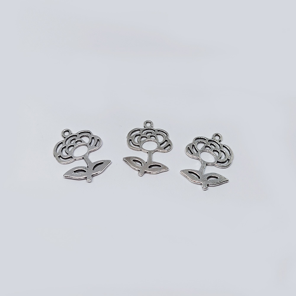 DIJE PEWTER ROSA 25*18MM 13740