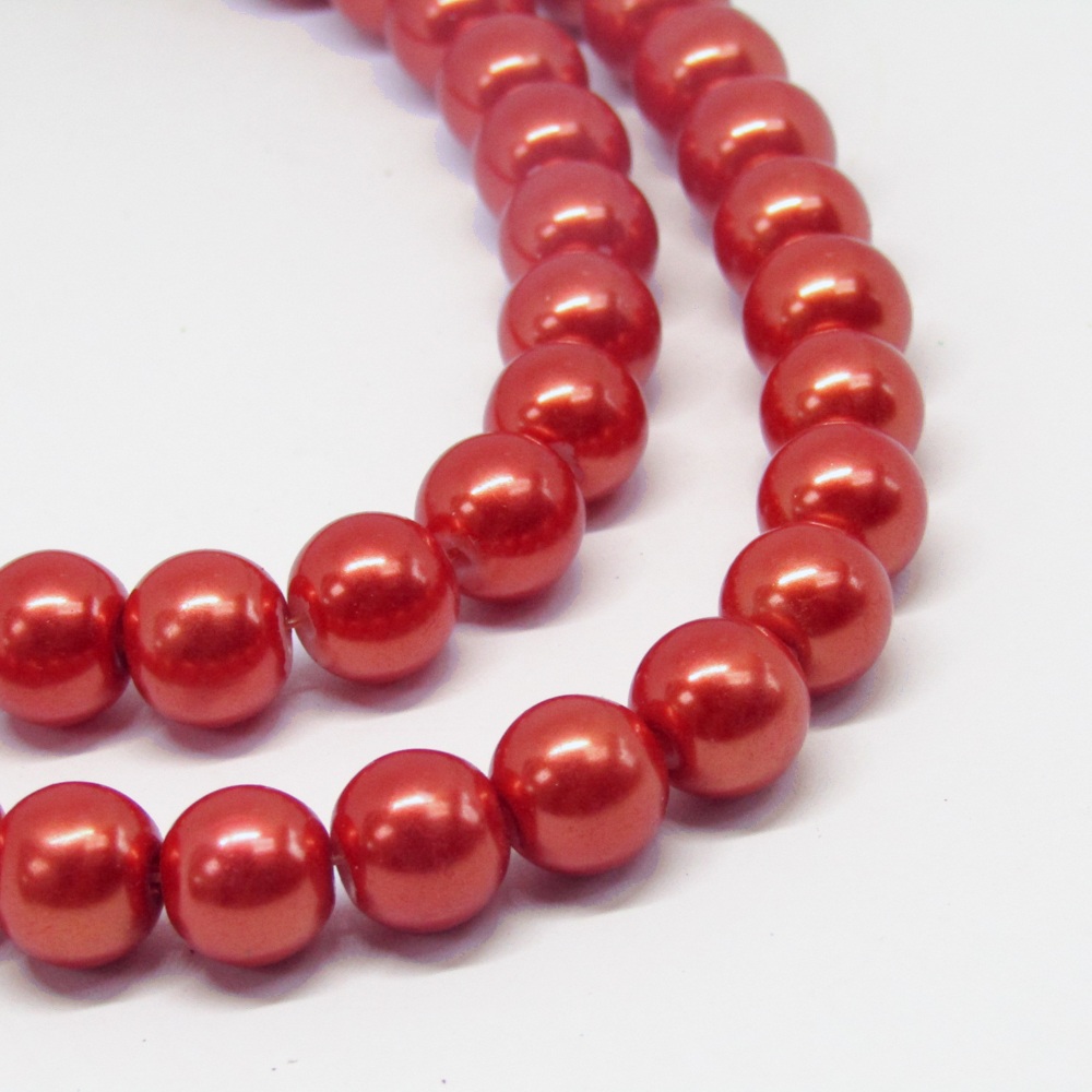 PERLA ACRILICA  10 MM  ROJO INTENSO