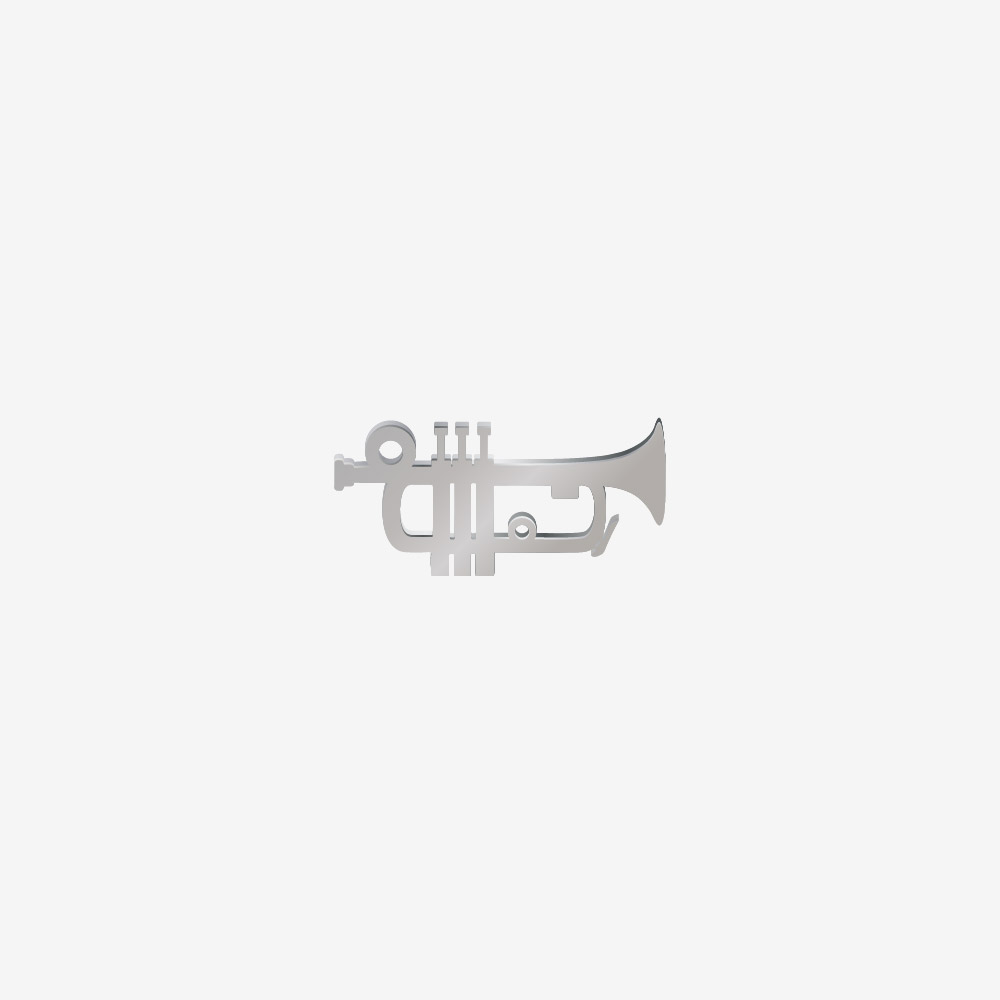 DIJE ACERO TROMPETA PLATEADO 20*9MM *1MM 1 ARGOLLA