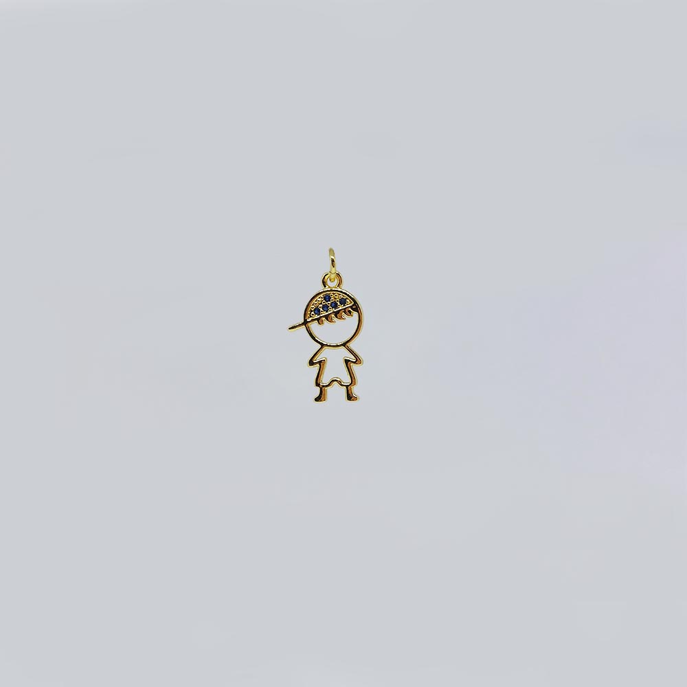 DIJE NINO DORADO STRASS 19*11MM