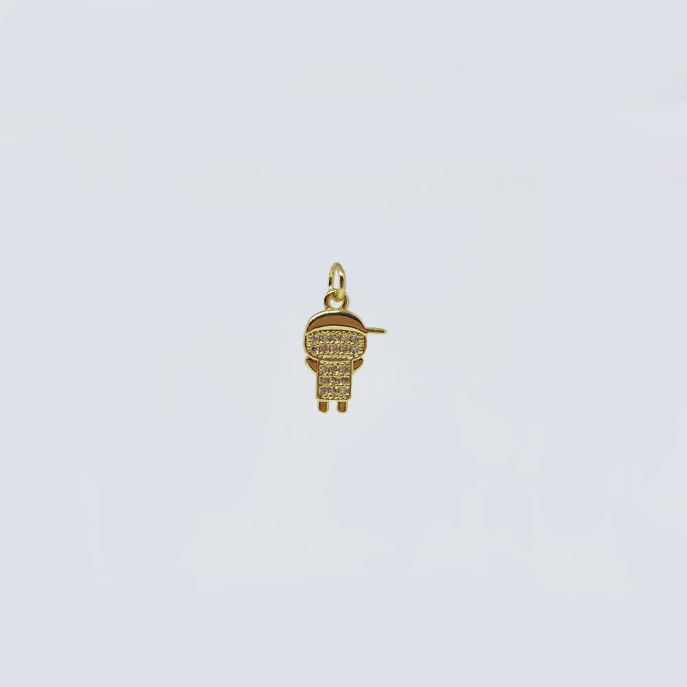 DIJE NINO DORADO STRASS 16*10MM