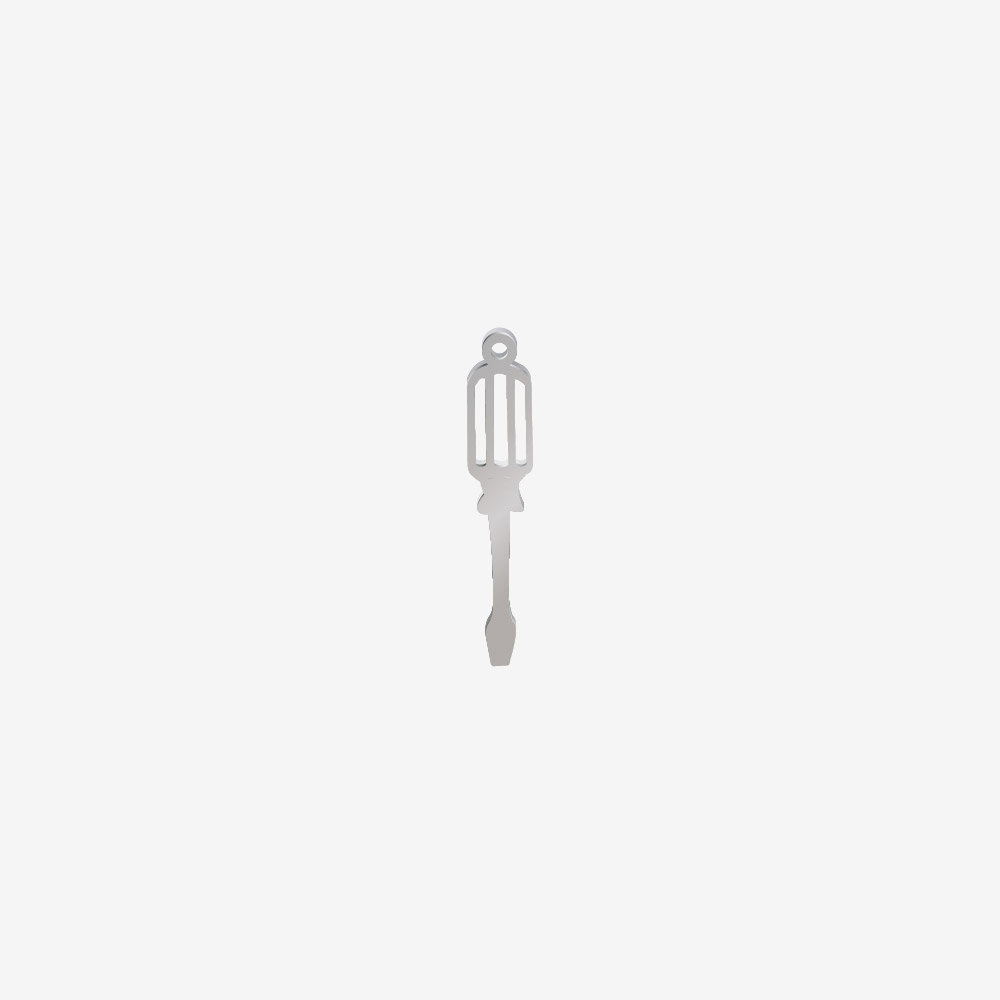 DIJE ACERO DESTORNILLADOR PLATEADO 38*8MM *1MM 1 ARGOLLA