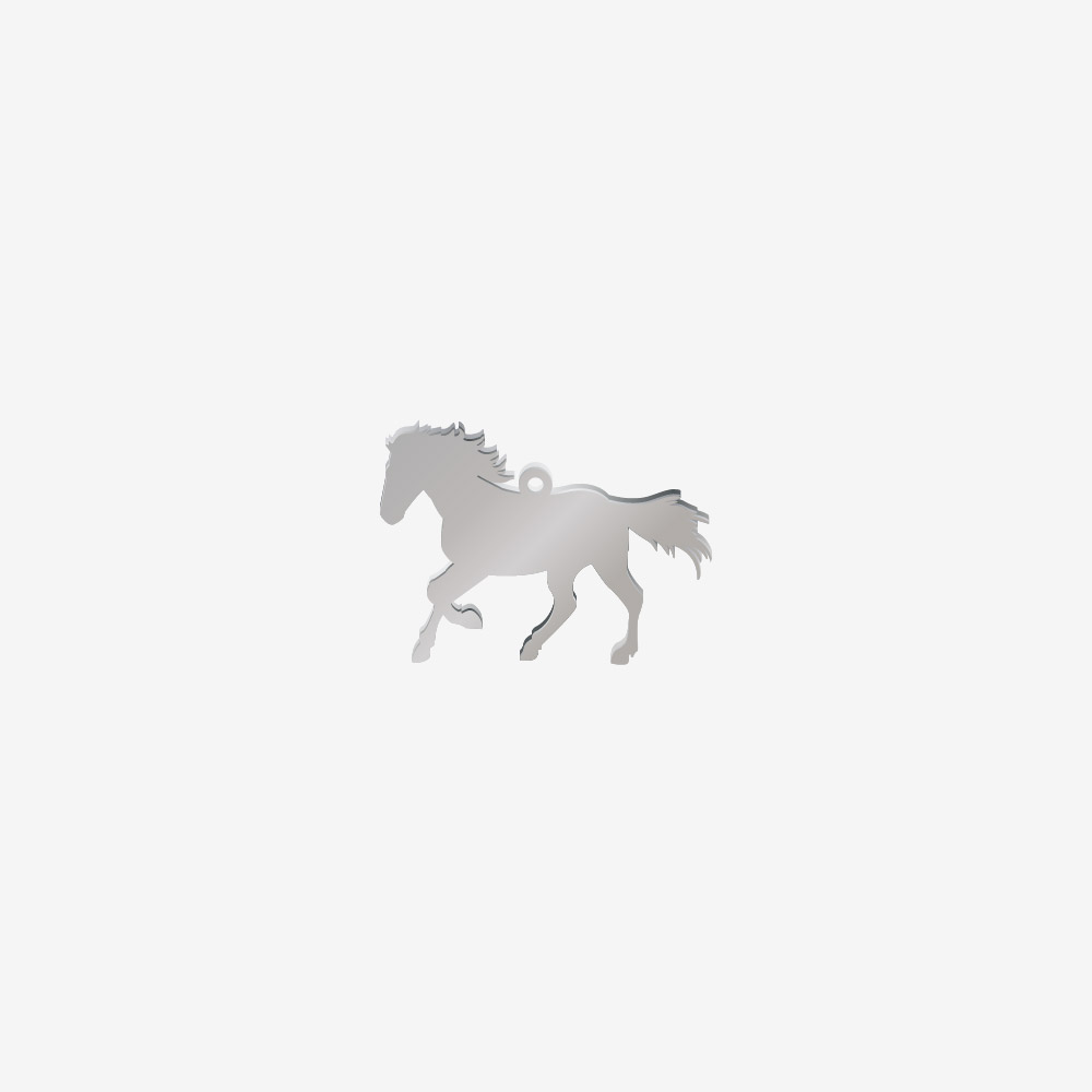 DIJE ACERO CABALLO PLATEADO 17*26MM *1MM 1 ARGOLLA