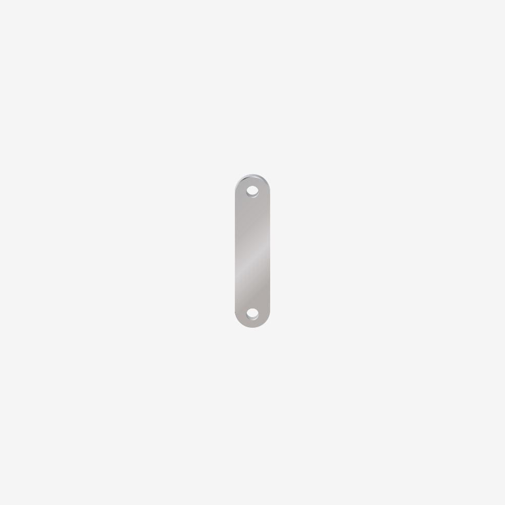 PLACA LISA ACERO INOXIDABLE PLATEADO 7*30MM*2MM 2 AGUJEROS
