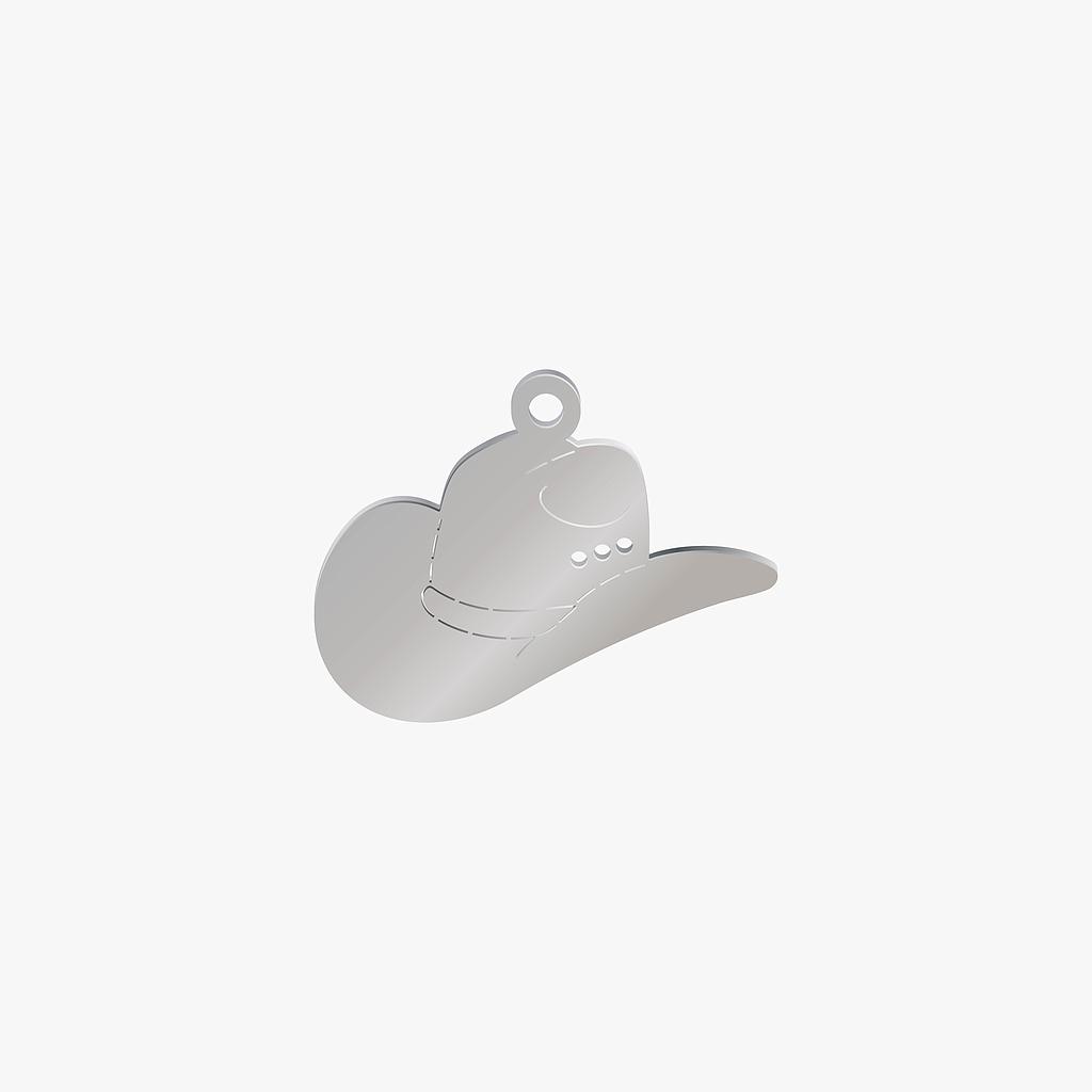 DIJE ACERO SOMBRERO PLATEADO 12*20MM *1MM 1 ARGOLLA